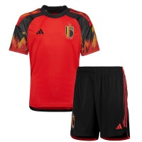 Billiga Belgien Barnkläder Hemma fotbollskläder till baby VM 2022 Kortärmad (+ Korta byxor)